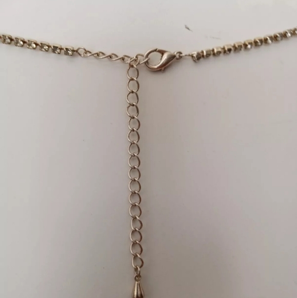 VINTAGE Rhinestone Choker Necklace Sparkling Clear Rhinestone Bride Prom Pageant - Picture 6 of 7